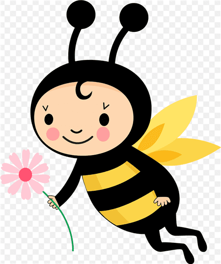 avatar chú ong đang cầm bông hoa