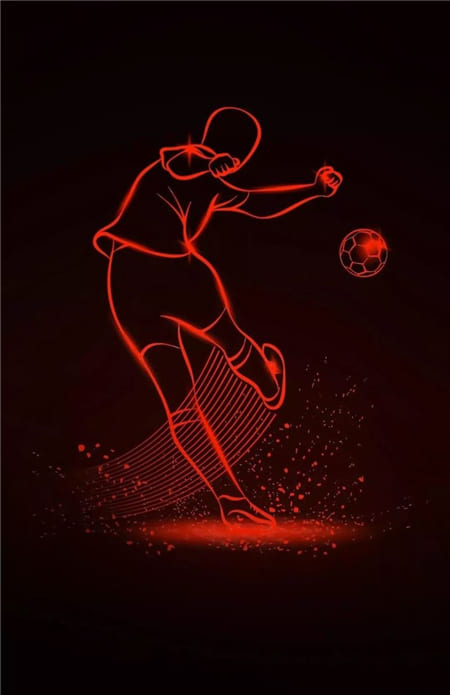 Hình ảnh phác họa cầu thủ đang đá trái bóng làm hình nền điện thoại