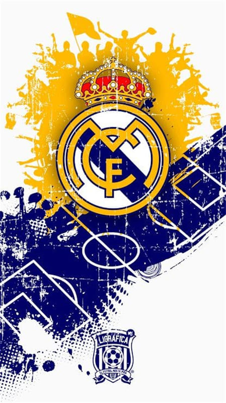 Hình ảnh nghệ thuật về logo đội bóng real madrid làm hình nền điện thoại