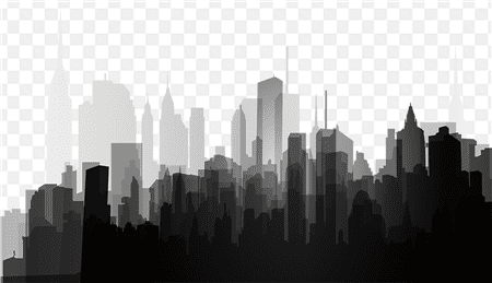 Background thành phố với những tòa nhà chọc trời trong sắc màu đen trắng