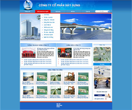 Mẫu thiết kế website về lĩnh vực xây dựng