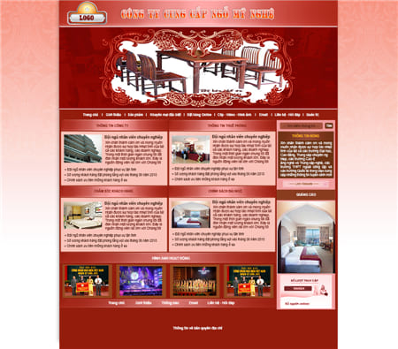 Mẫu thiết kế website về lĩnh vực đồ gỗ, mỹ nghệ