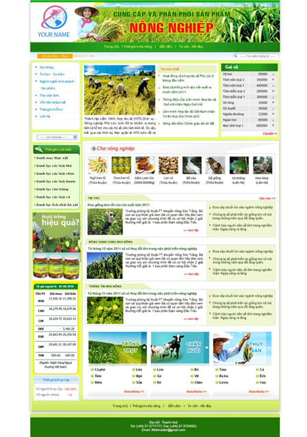 Mẫu thiết kế website trong lĩnh vực nông nghiệp