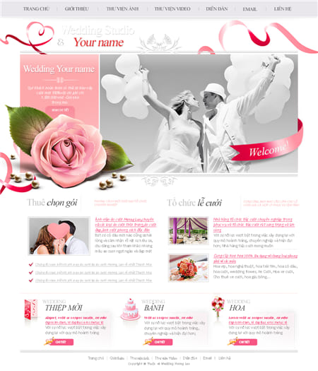 Mẫu thiết kê website về tiệm cưới đẹp chuyên nghiệp