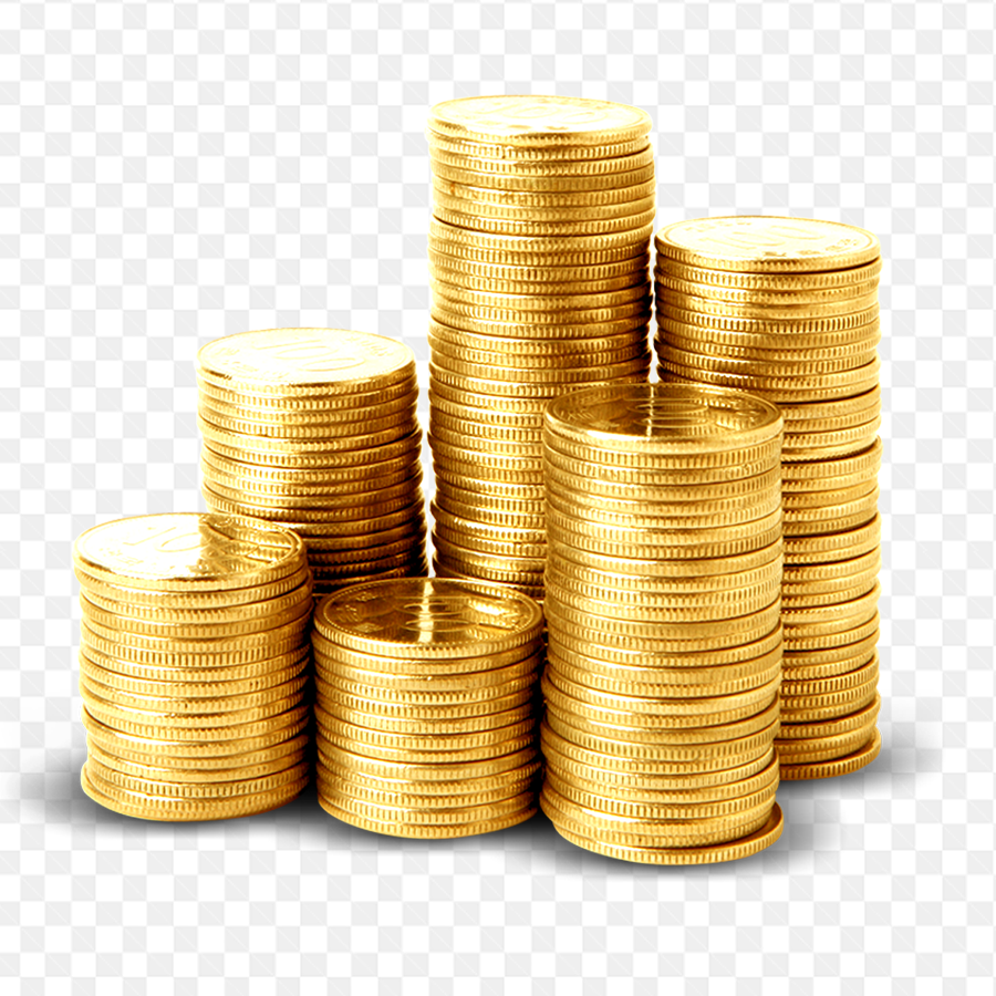 Hình ảnh mẫu những khối đồng tiền xu bằng vàng xếp trồng ngắn nắp