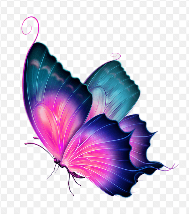 Hình ảnh vẽ phác họa con bướm màu tím nghệ thuật
