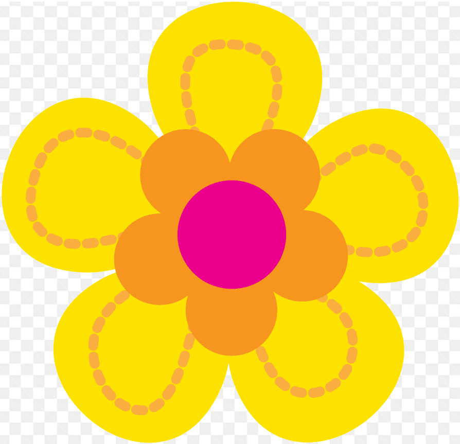 Hình ảnh bông hoa vàng năm cánh vẽ bằng đồ họa máy tính