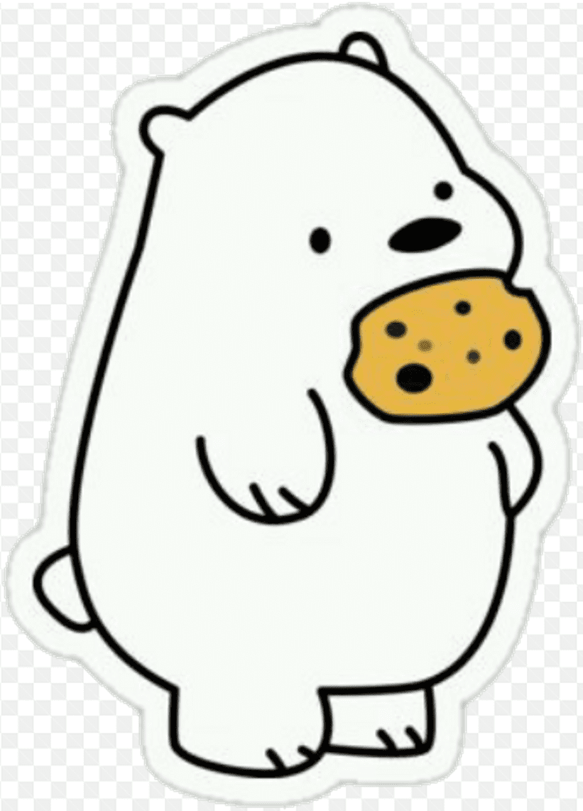 Hình ảnh mẫu chó gấu trắng đang ngân chiếc bánh