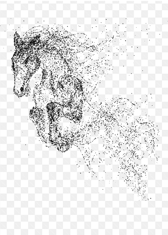 Hình ảnh phác thảo chú ngựa với ảnh kỹ thuật số