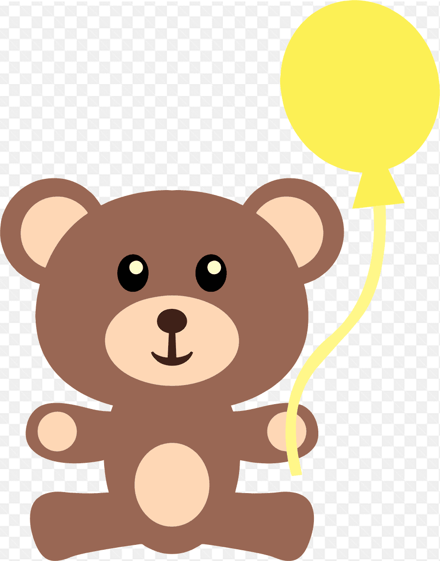 Hình ảnh chú gấu cầm quả bóng bay dễ thương