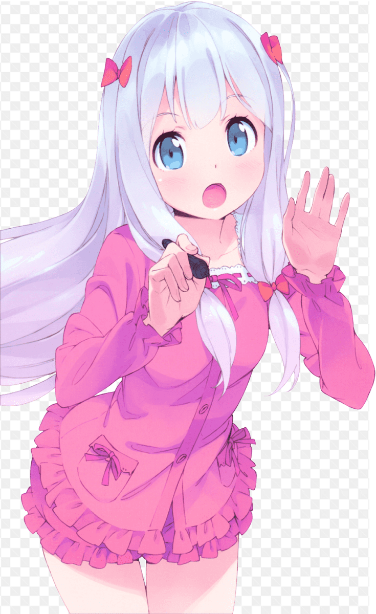 Hình ảnh anime cô bé với chiếc váy hồng dễ thương