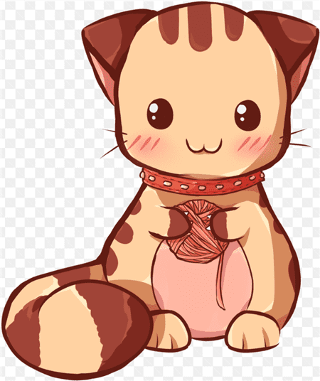 Hình ảnh anime chú mèo màu nâu