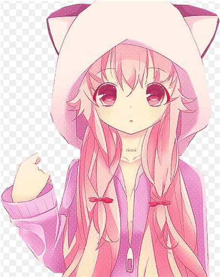 Hình ảnh anime có gái với trang phục màu hồng cute