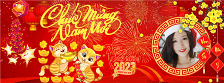 Tạo ảnh bìa facebook chúc mừng năm mới quý mão 2023