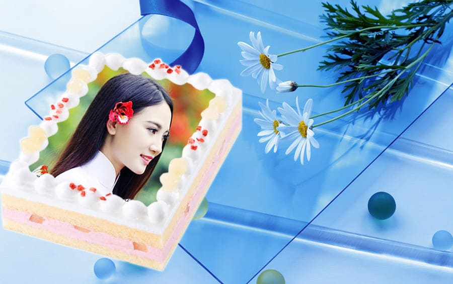 Ghép khung ảnh in hình trên bánh sinh nhật độc đáo