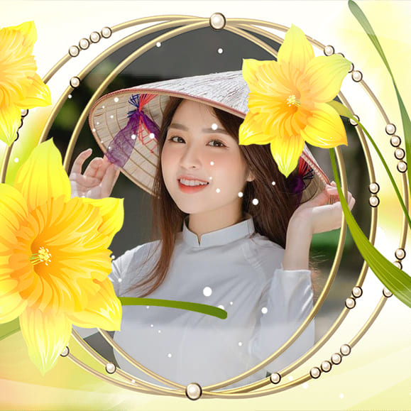 Tạo ảnh đại diện facebook trang trí với hoa vàng rực rỡ
