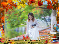 Tạo ảnh đẹp học sinh tới trường ngập tràn hương sắc của mùa thu