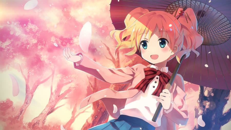 Hình ảnh anime nữ xinh đẹp cùng với chiếc ô che đầu