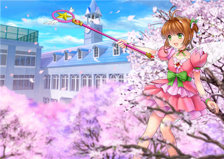 Hình ảnh anime nữ với chiếc gậy thần kỳ
