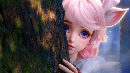 Hình ảnh anime nữ xinh đẹp với mái tóc hồng và đôi mắt sáng