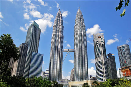 Tháp đôi Petronas Tower 1 - Kuala Lumpur, Malaysia (451.9 mét)