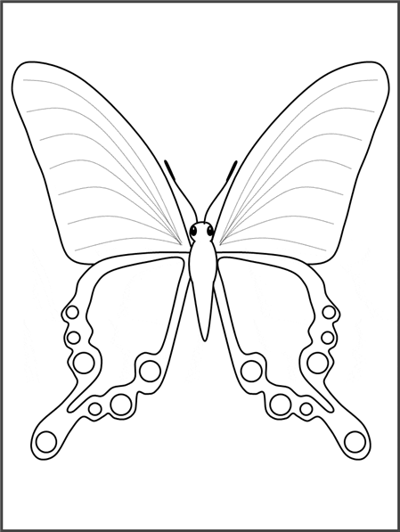 Tranh tô màu con bướm có đôi cánh thiên thần