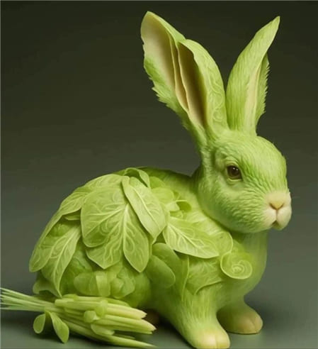 Hình ảnh đẹp về chú thỏ được tạo từ rau quả