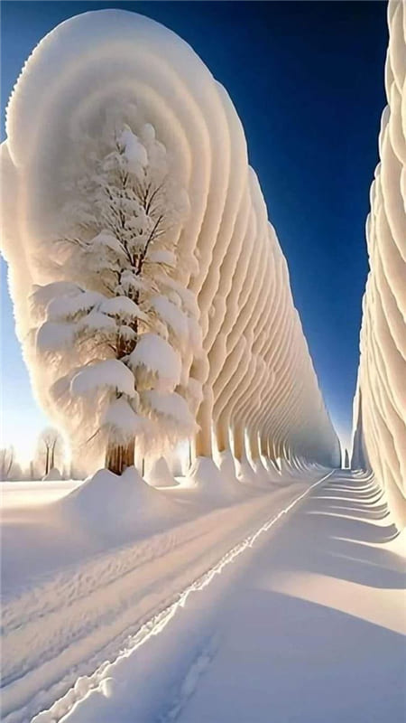 Hình ảnh đẹp về tuyết phủ lên hàng cây