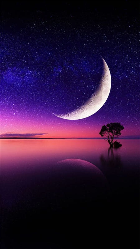 Hình nền điện thoại hiệu ứng ánh trăng đẹp