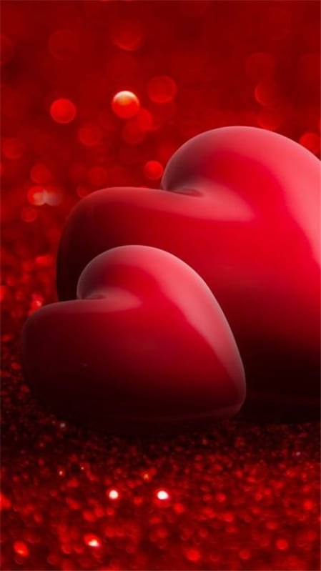 Hình ảnh nghệ thuật 3D về hai trái tim biểu tượng của tình yêu lứa đôi