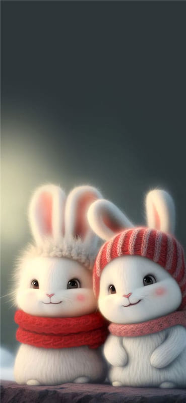 Hình ảnh thật đáng yêu vè hai chú thỏ