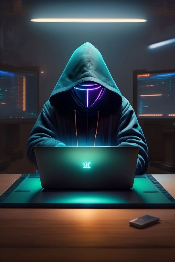 Hình ảnh bá đạo về hacker trong phục áo khoác chùm kín đầu