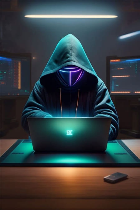 Hình ảnh bá đạo về hacker trong phục áo khoác chùm kín đầu