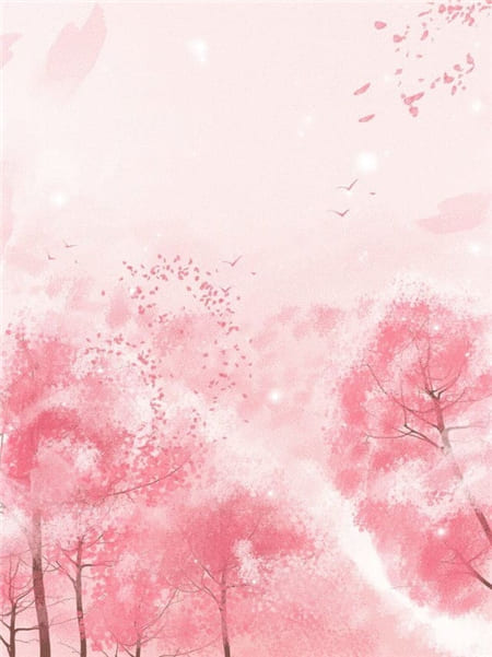 Hình ảnh phác họa cảnh đẹp như tiên cảnh với hoa và sắc hồng làm hình nền điện thoại