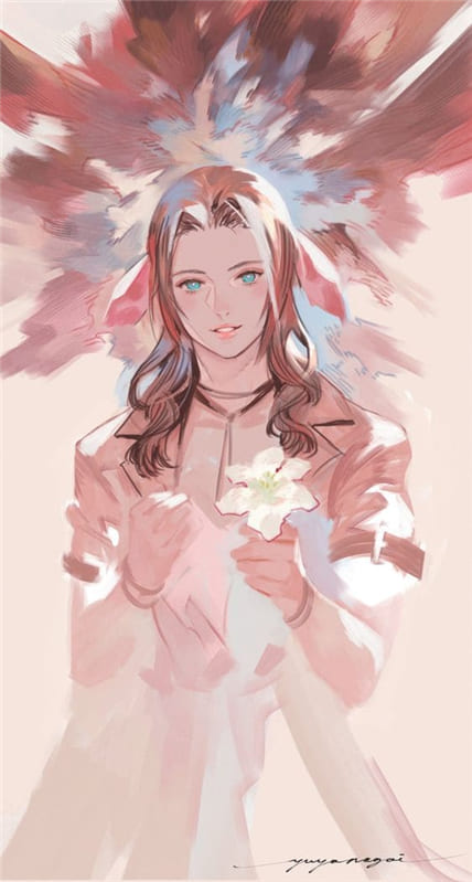 Hình ảnh phác họa cô gái xinh đẹp với bông hoa trên tay