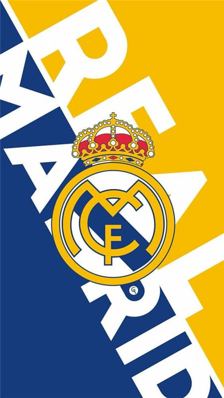 Hình ảnh biểu tượng Logo Real Madrid C trên nền nữa xanh, nữa vàng đẹp mắt