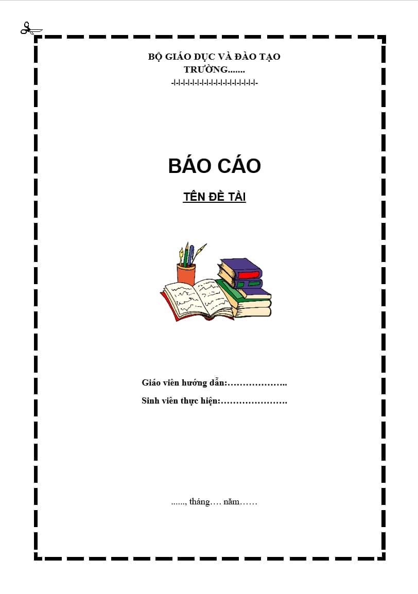 mẫu bìa word báo cáo, luận văn, tiểu luận, luận án, đề tài