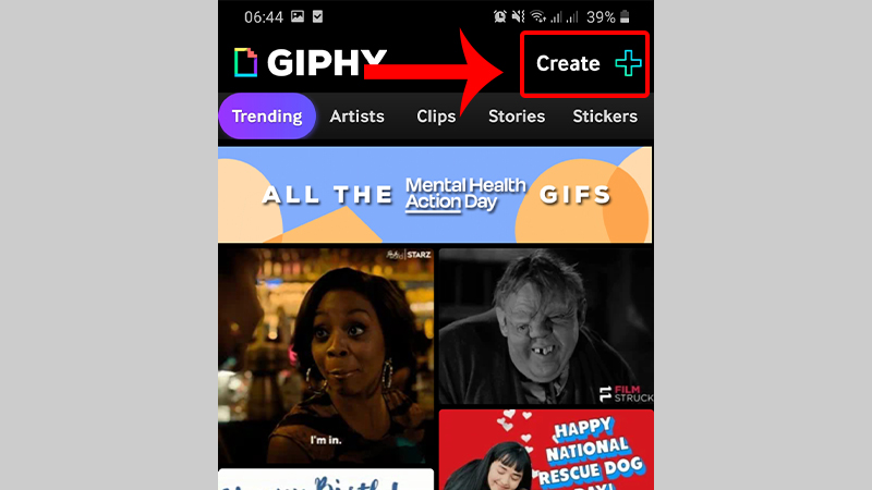 Tạo ảnh GIF bằng hình ảnh tại trang GIPHY